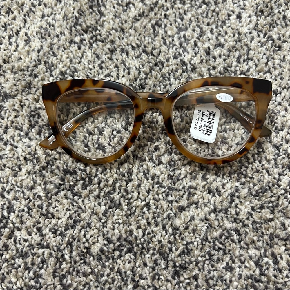 NWT ANTHROPOLOGIE Tortoise Shell Readers Glasses +2.00